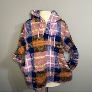 Women’s Wrangler Plaid Hoodie Sherpa Size L